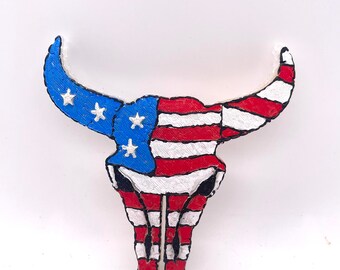 Texas Longhorn Car Freshie, American Flag, Scented Aroma Beads