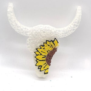 Longhorn with a Sunflower Freshie, Longhorn with Sunflower Freshener, Longhorn w/Sunflower Air Freshener