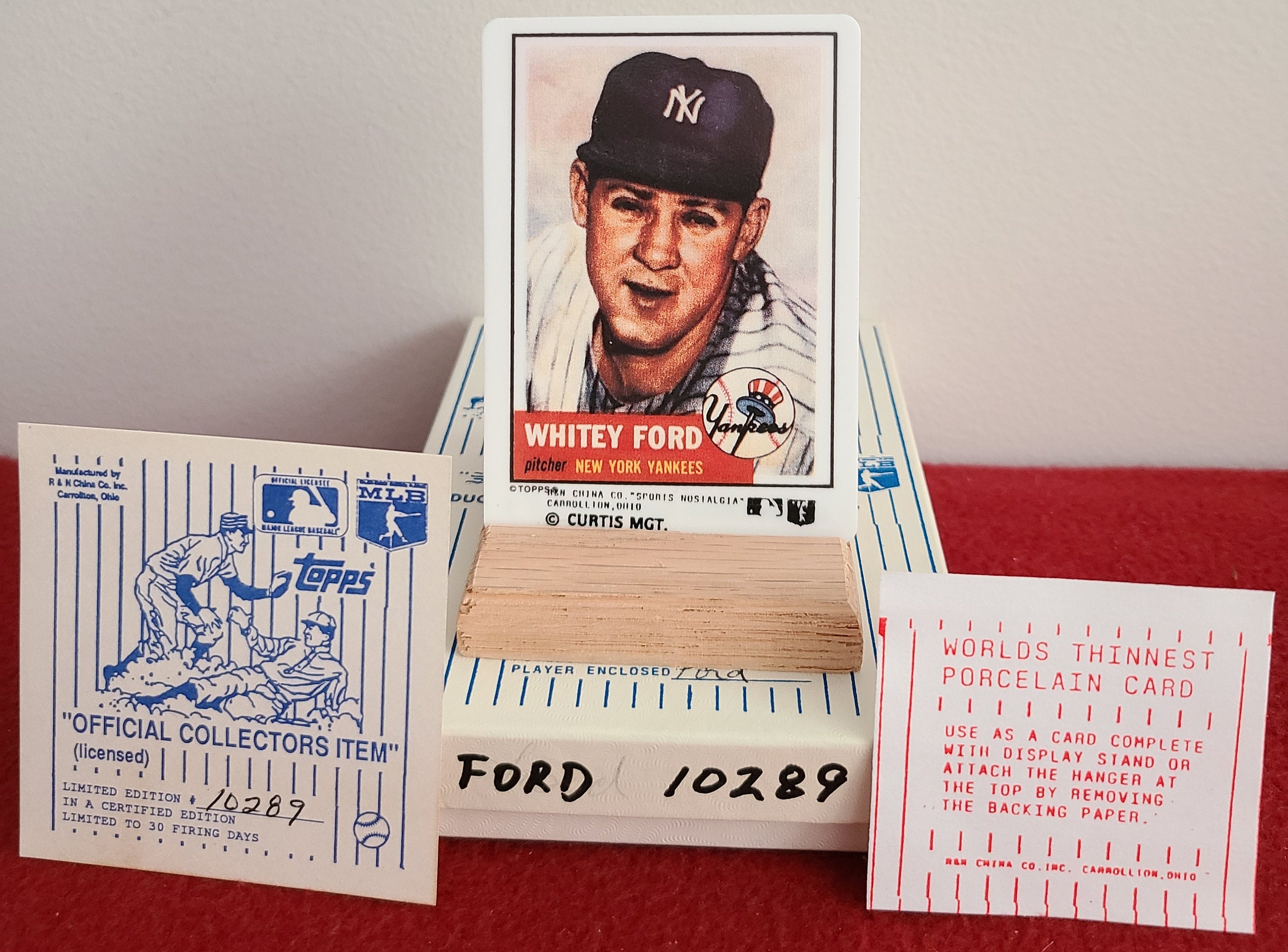 Whitey Ford NY Yankees 1989 Bowman Reprint Insert Autographed & 1993