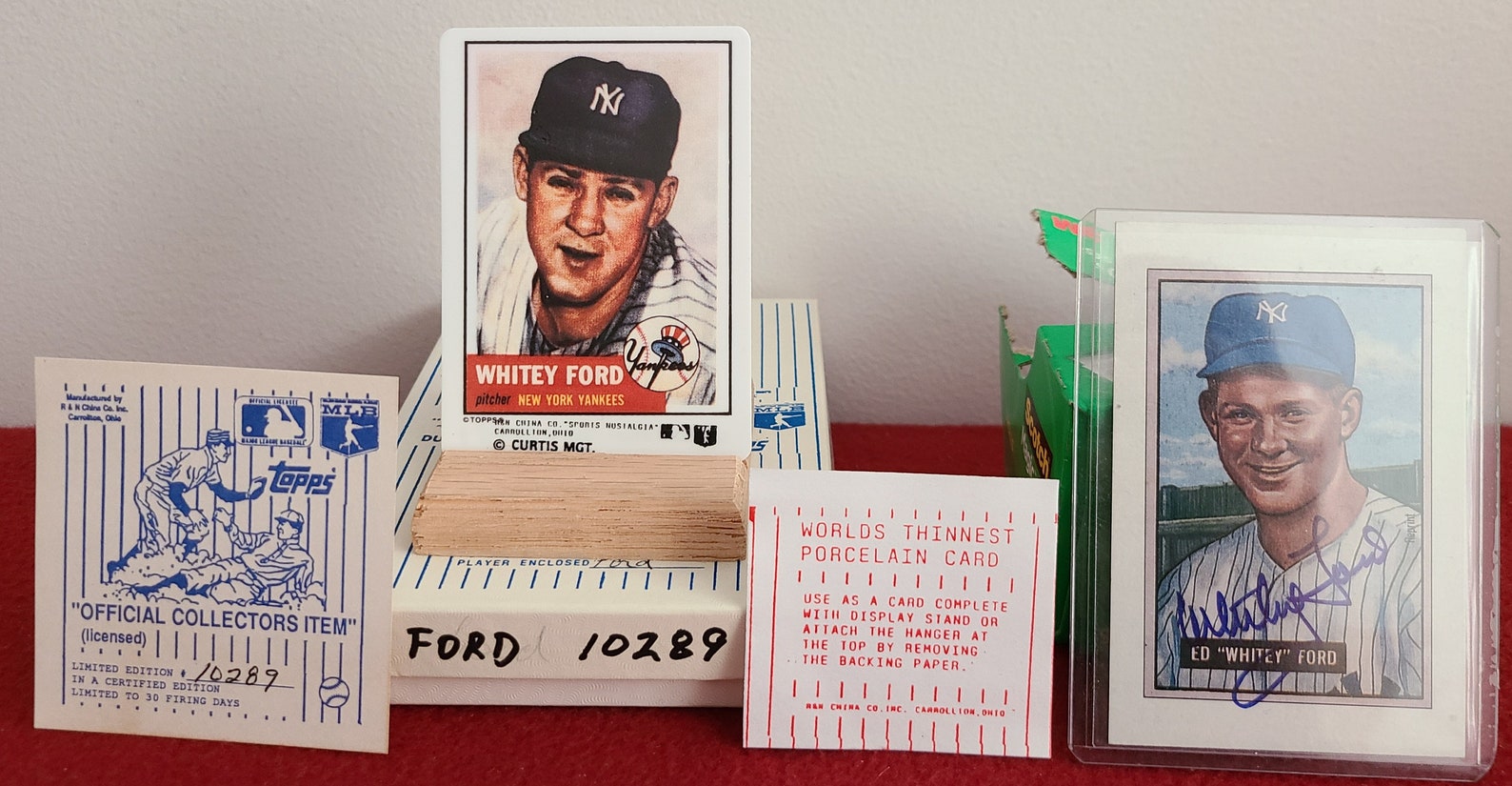 Whitey Ford NY Yankees 1989 Bowman Reprint Insert Autographed & 1993