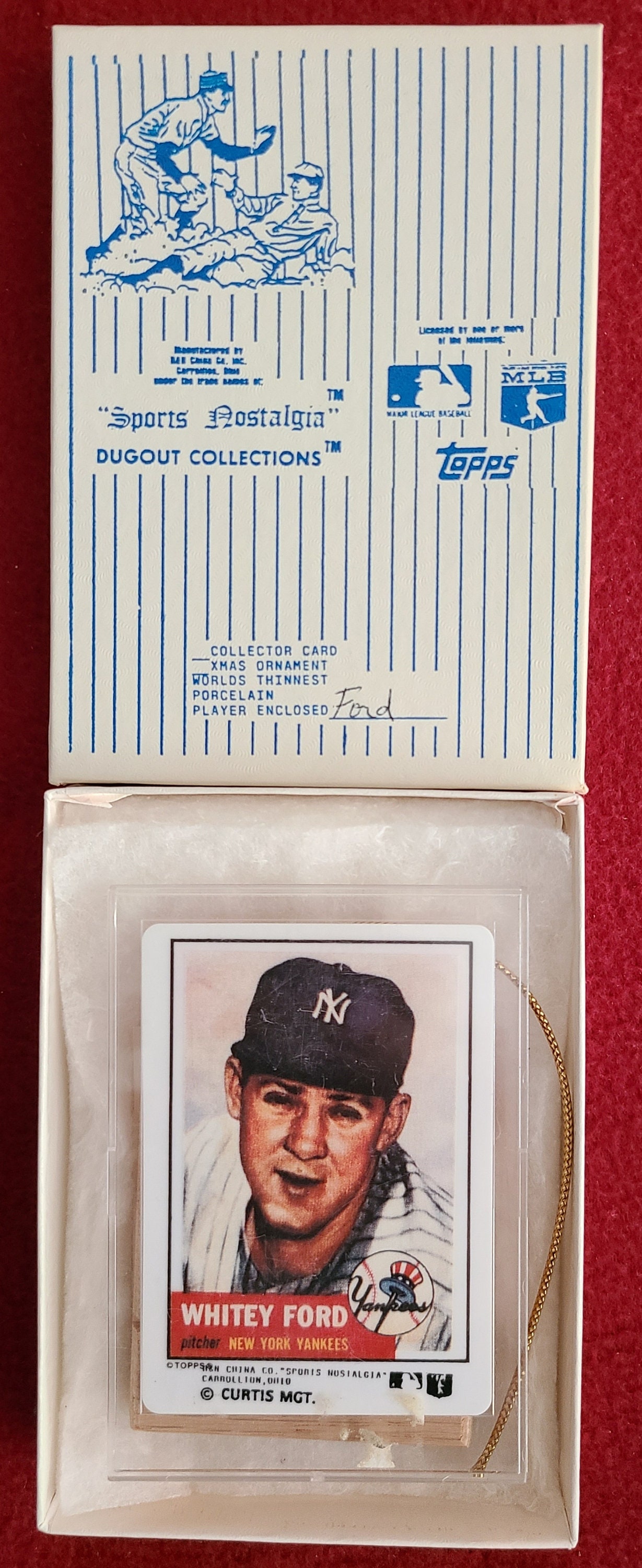 Whitey Ford NY Yankees 1989 Bowman Reprint Insert Autographed & 1993