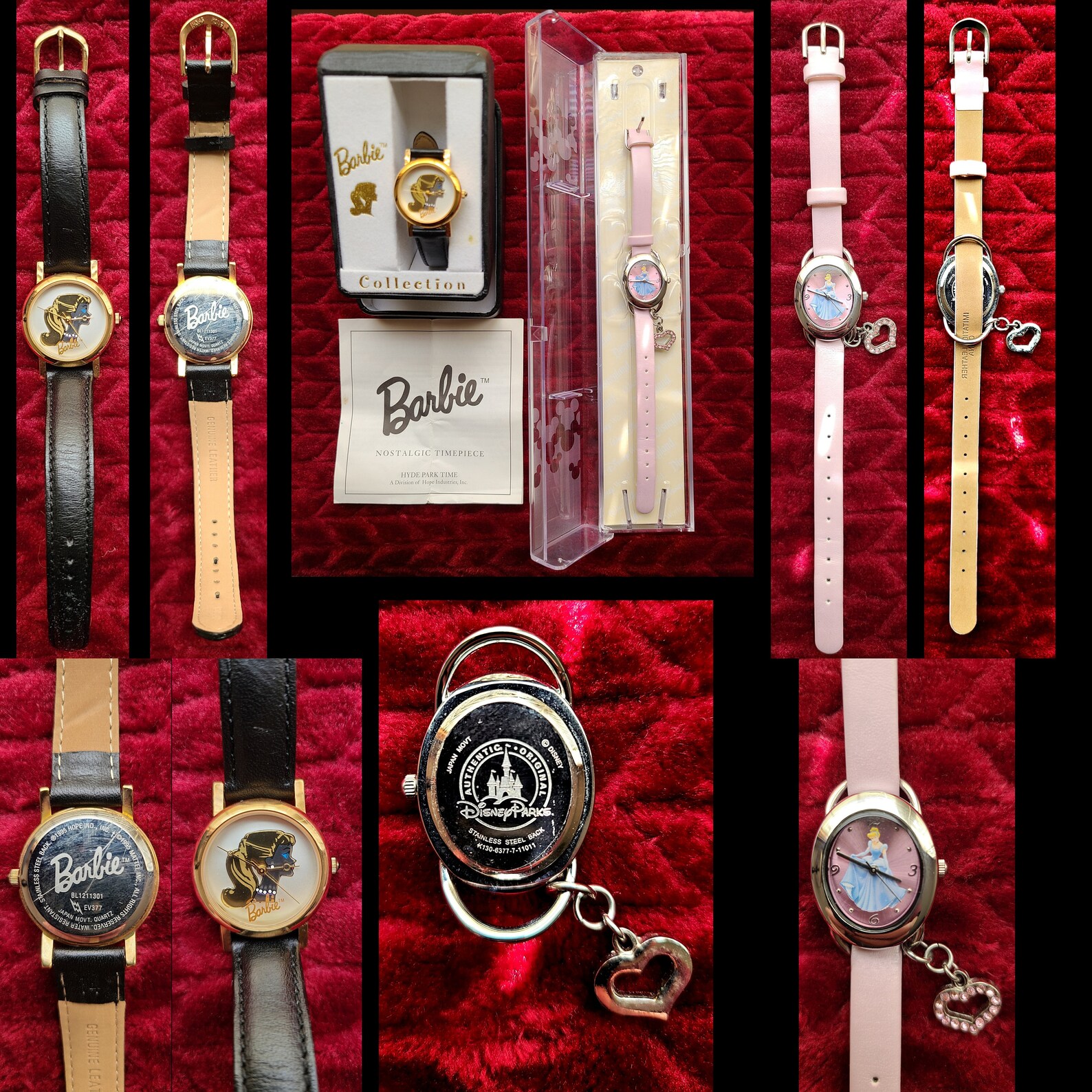 Novelty Wrist Watch Duo barbie Collection, Barbie, 1995 Mattel & Disney