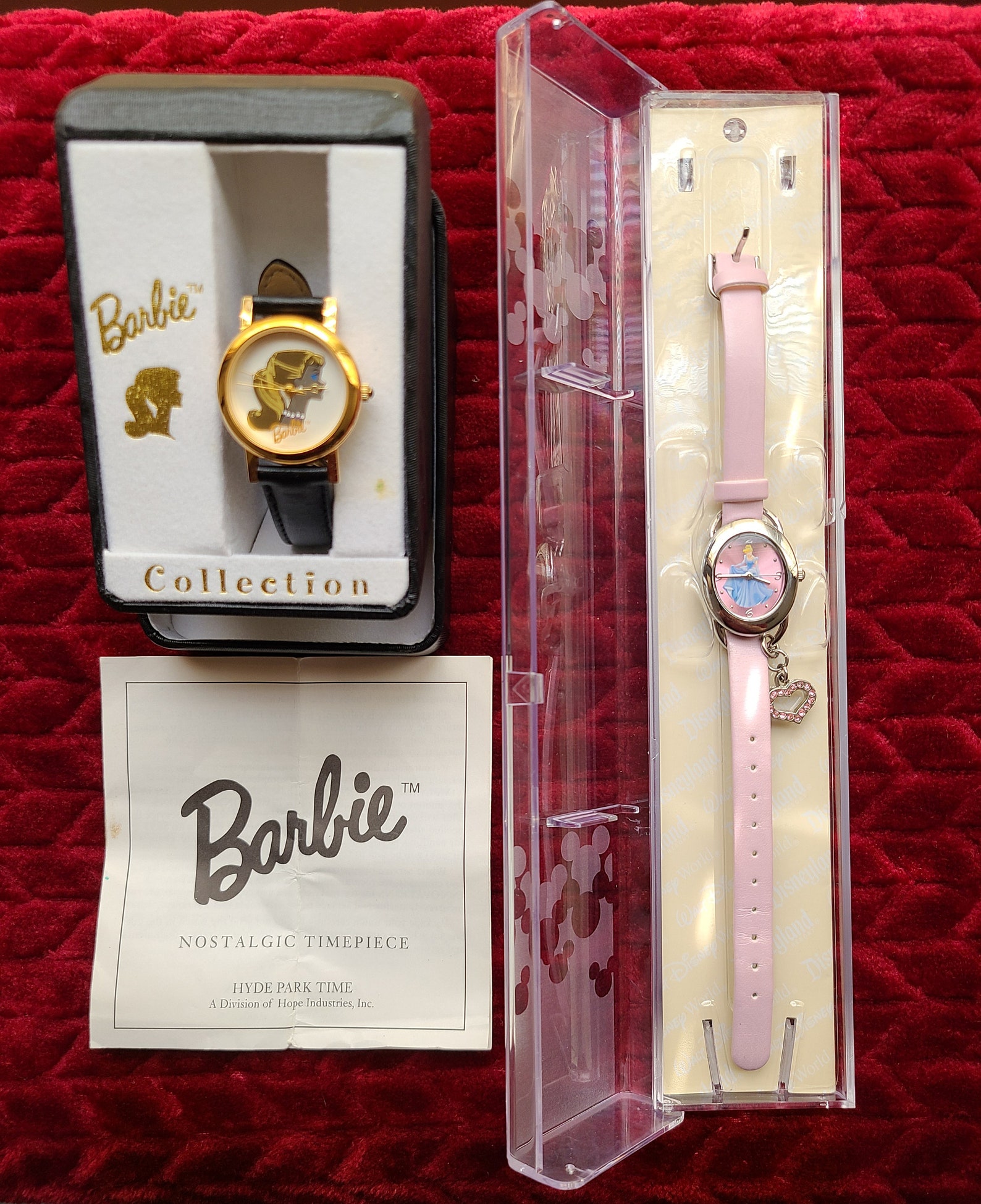Novelty Wrist Watch Duo barbie Collection, Barbie, 1995 Mattel & Disney