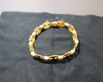 Vintage Gold-Ton filigrane Manschette Armband • Verziertes Link-Design • Verstellbare Passform