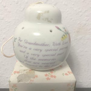Vintage Russ-porseleinen pomandervaas • Roze rozen • Zakjehouder • 4,25" bloemendecor