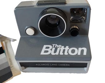 Vintage Polaroid The Button Sofortbildfilm Kamera • 1980er Jahre • Original Tasche • Sauber