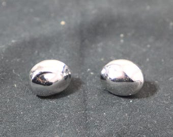 Elegant Oval Silberfarben Ohrringe Klassisch Leicht Schmuck Mode Accessoire Gebraucht Zeitlos Chic Geschenk