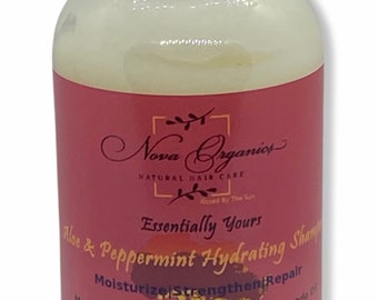 Aloe & Peppermint Hydrating Shampoo - Natural hair product - moisturizing and strengthening shampoo for natural/dry/brittle hair