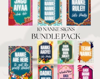 Nanke Signs Bundle | 10 Vibrant Digital Signs | Indian Wedding Printable |  Jago, Nanka Mel - Instant Download
