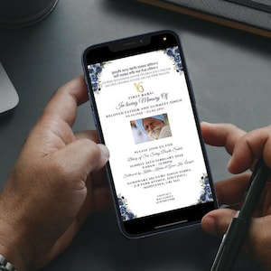 Sikh Punjabi First Barsi Bhog Sri Guru Sehaj Paath Invitation, Digital, Send Via Whatsapp