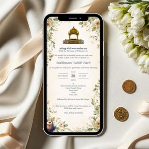 Sukhmani Sahib Path Invitation Template | Editable Sikh Ceremony Canva | Gurdwara Event Digital Invite | Whatsapp | Instant Download