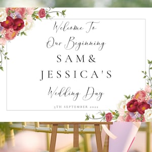 Wedding Welcome Sign, Wedding Welcome SIgns, Floral Welcome Sign | Digital
