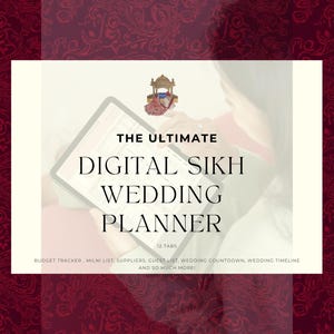 Sikh Wedding Digital Planner - Google Sheets Edition | Gift for new Couple | Budget Wedding Planner