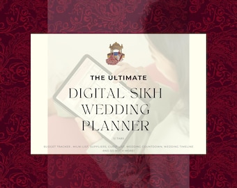 Agenda numérique de mariage sikh - Édition Google Sheets | Cadeau pour un nouveau couple | Organisateur de mariage économique