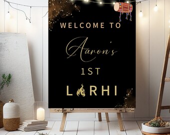 Lohri Welcome Sign - Baby Girl or Baby Boy or New Marriage- Celebration of Birth Lohri Decoration - Digital File