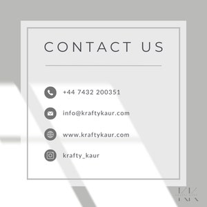May include: Contact information for a business called "Krafty Kaur Photography". The information includes a phone number, email address, website address, and Instagram handle.