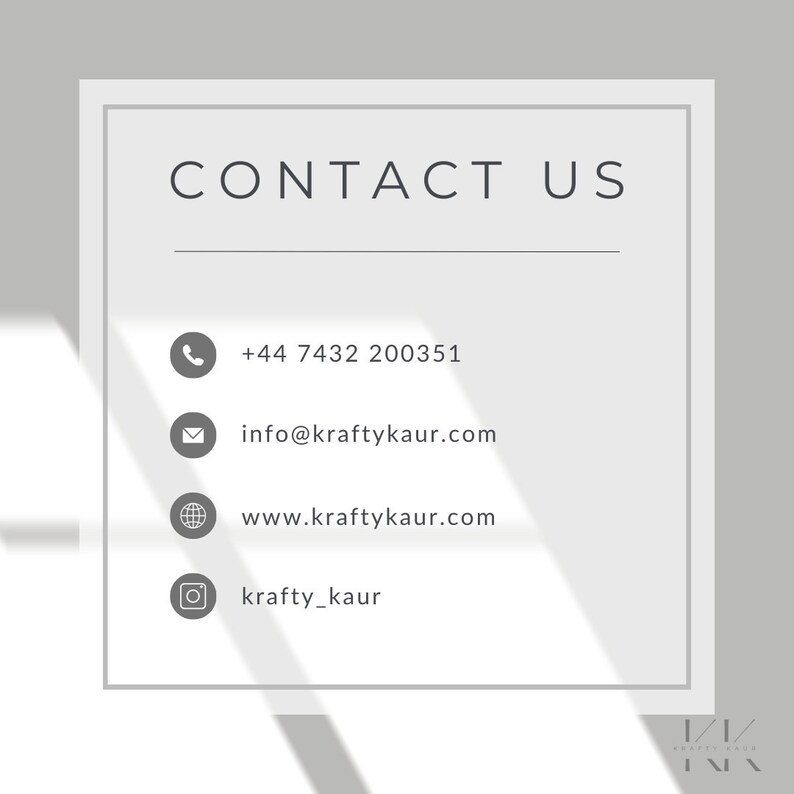 May include: Contact information for a business called "Krafty Kaur Photography". The information includes a phone number, email address, website address, and Instagram handle.