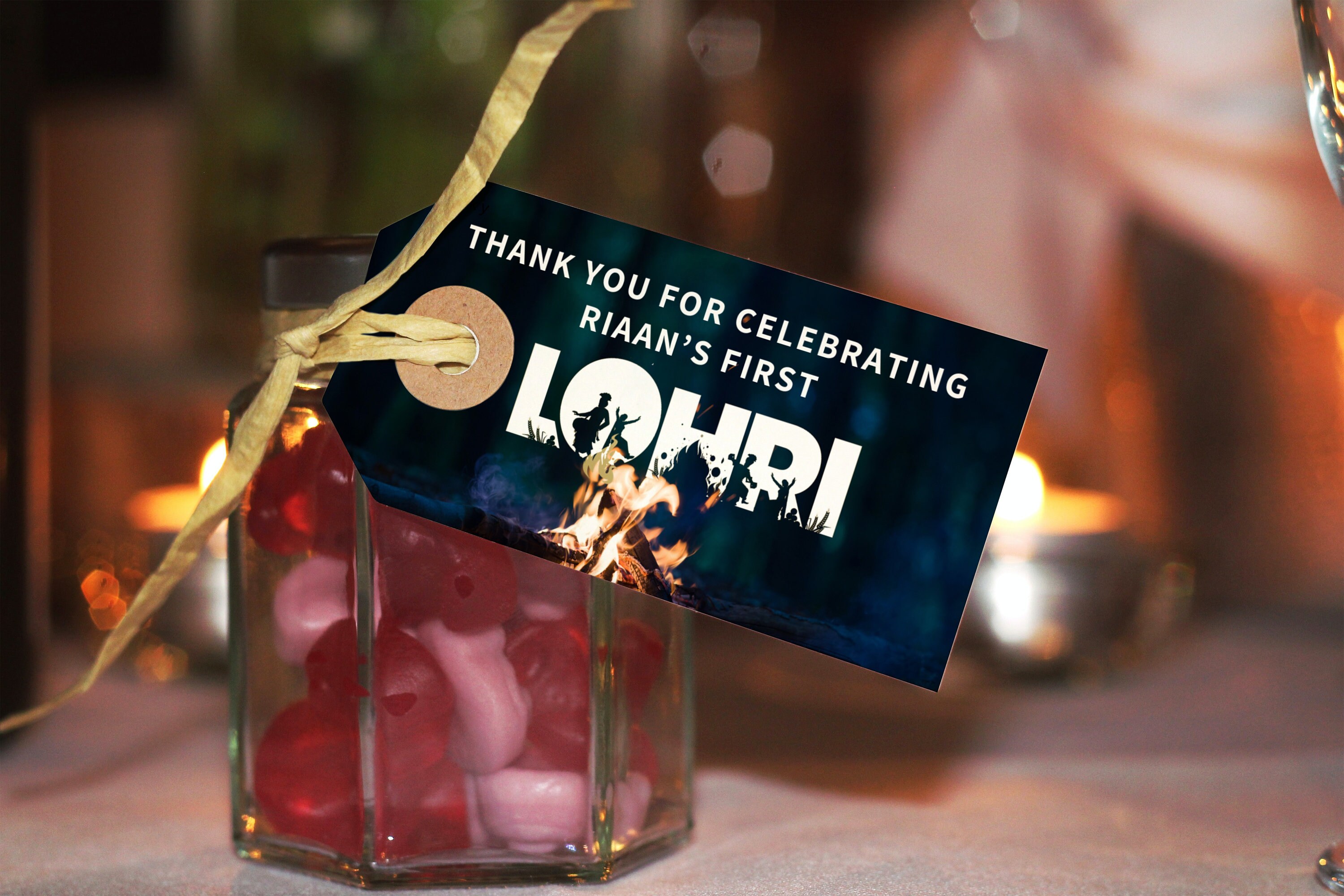 Lohri Thank You Tags, Favour Tag, Perfect to go on any gift, Digital