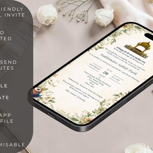 Sukhmani Sahib Path Invitation | Sikh Digital Invite | Floral Punjabi Invite | WhatsApp Invite | Gurdwara Path Invitation | Instant Download image 3