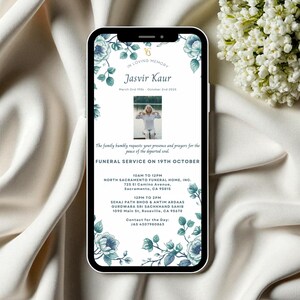 Sikh Funeral Programme - Indian Funeral Invite Personalised, Digital Can be Sent via WhatsApp to Friends and Family image 2