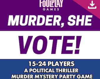 Political Murder Mystery Game | 15-24 Players | Printable Adult Mystery Party Kit | Digital Download | Election Theme Whodunit Dinner Party