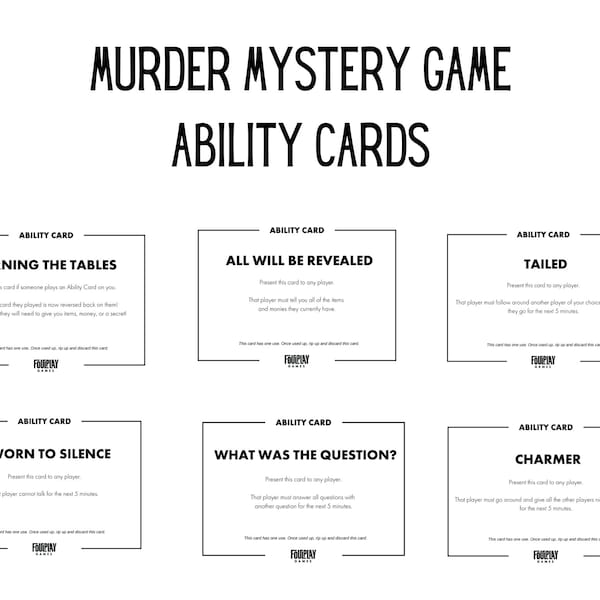 Murder Mystery Cards - Etsy