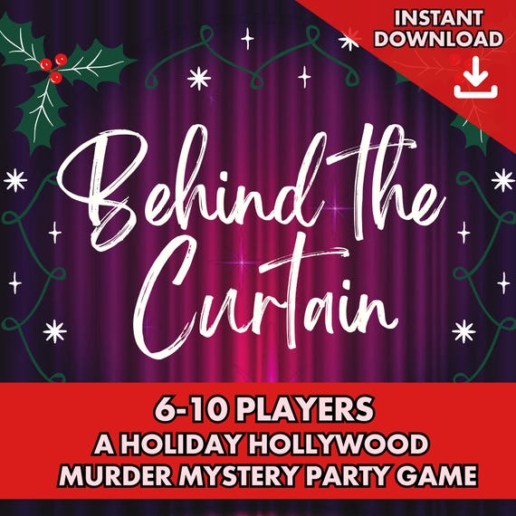 Christmas Murder Mystery Party Game for 6–10 Players Printable | Holiday Hollywood Mystery Kit | 1950s Vintage Dinner Party Game