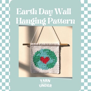 PDF Crochet Mini Earth Day Wall Hanging Pattern Home Decor Tapestry Intarsia image 2