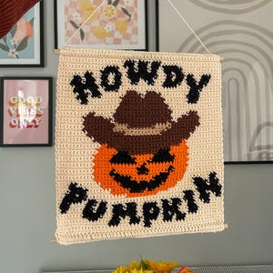 PDF | Howdy Kürbis Wandbehang Muster | Wohnkultur | Wandteppich | Intarsien | Halloweens