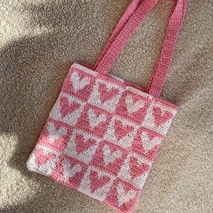 PDF | Heart Tote Bag Pattern | Crochet | Digital | Shoulder Bag