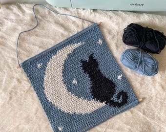 PDF | Mönster för väggbonad med månsken | Virkad heminredning | Gobeläng | Intarsia