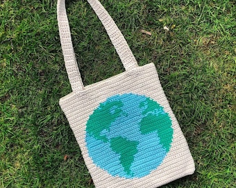 PDF | Crochet Earth Day Tote Bag Pattern | 2022 | Environmental | Tapestry | Intarsia