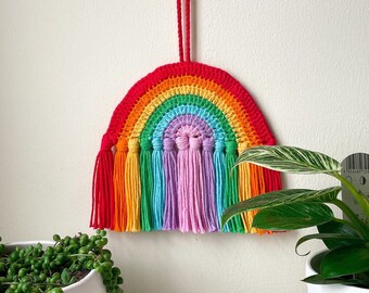 Crochet Rainbow Wall Hanging | Colourful Home Decor | Handmade