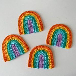 Crochet Rainbow Coasters | Handmade Home Decor |