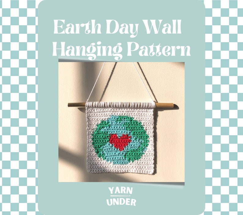 PDF Crochet Mini Earth Day Wall Hanging Pattern Home Decor Tapestry Intarsia image 2