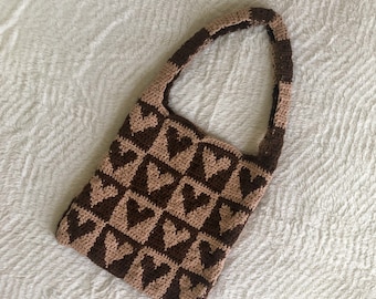 PDF | Queen of Hearts Bag Pattern | Crochet Tote | Digital Shoulder Bag