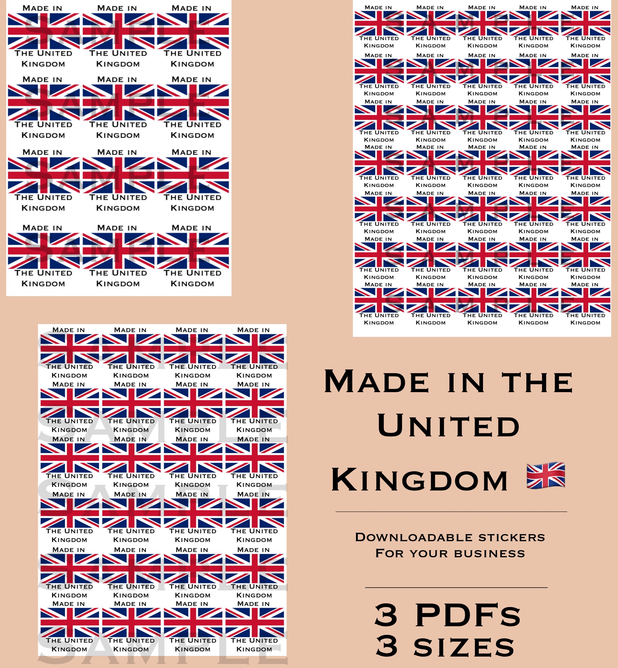 Made in The UK Stickers 3 Sizes Stickers For Products Etsy