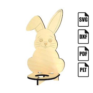 Osterhase Hase Eierhalter CNC-Bundle Laser geschnitten SVG pdf dxf plt Vektorvorlage Holz Sperrholz Dekoration, Instant Download, DIY, Eierhalter