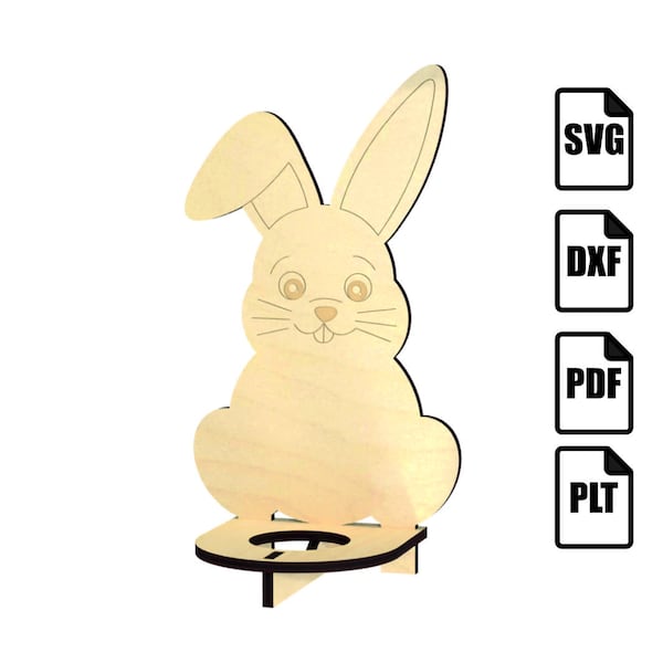 Easter bunny hare egg holder CNC bundle Laser cut SVG pdf dxf plt vector template wood plywood decoration, Instant Download, DIY, eierhalter
