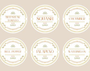 Seed Packet Labels, Garden Labels, Herb & Vegetable Stickers, Printable Seed Labels, DIY Seed Organization, Seed Storage, Seed Saver Labels