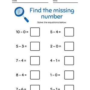 5 Page Bundle Addition/subtraction Worksheets - Etsy