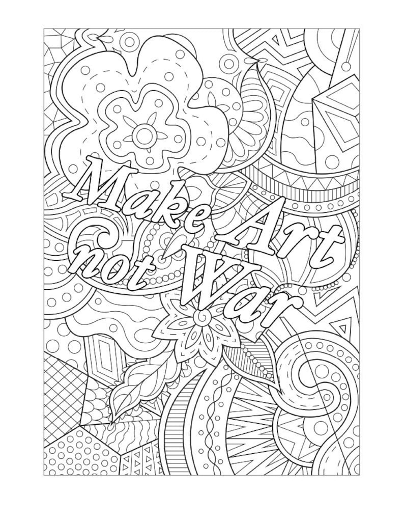 10 Adult Coloring Pages - Etsy