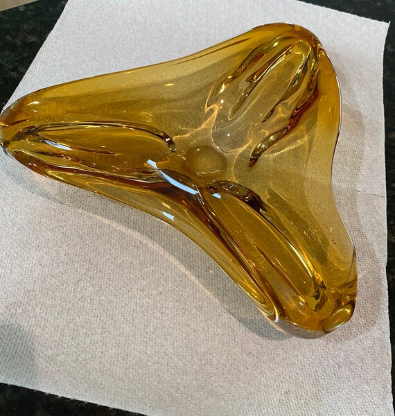 Vintage Viking Art Glass Bowl. Vintage Viking Stretch Amber Etsy