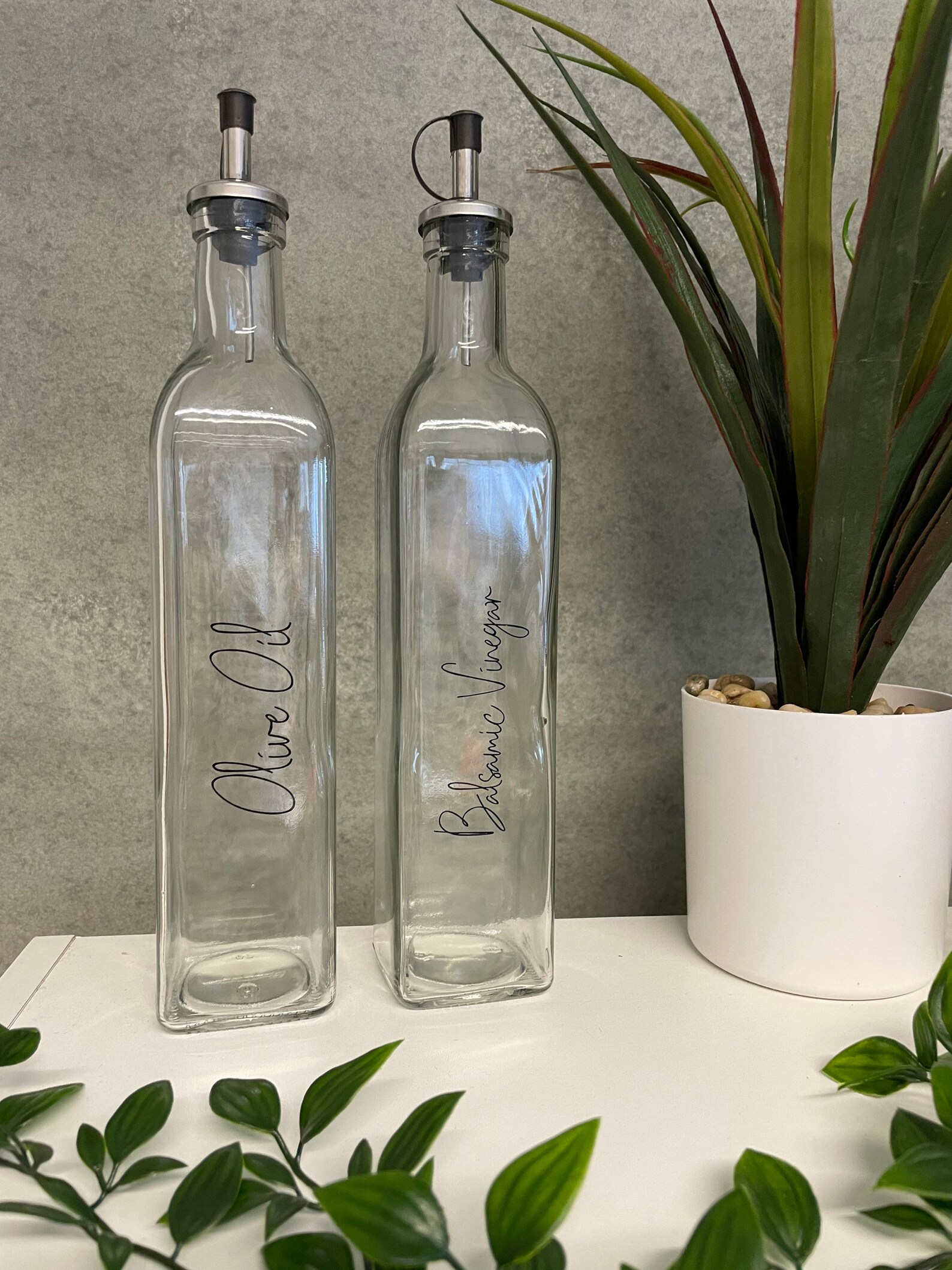 Glass Oil Pourer Bottle Oil dispenser Balsamic Vinegar Etsy