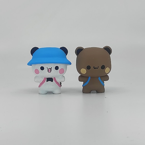 Pfirsich Goma Miniatur / Dudu Bubu Mini Figur / Paar Liebe