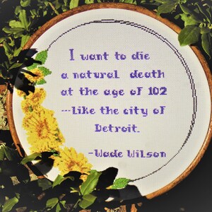 Deadpool Wade Wilson quote, dead at 102 like detroit cross stitch pattern only digital pdf download