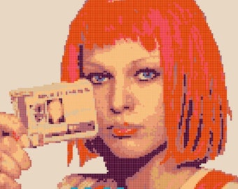 Quinto Elemento Leeloo Multipass patrón punto de cruz descargar pdf