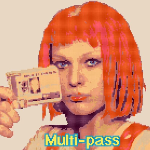 Fifth Element Leeloo Multipass cross stitch pattern pdf download