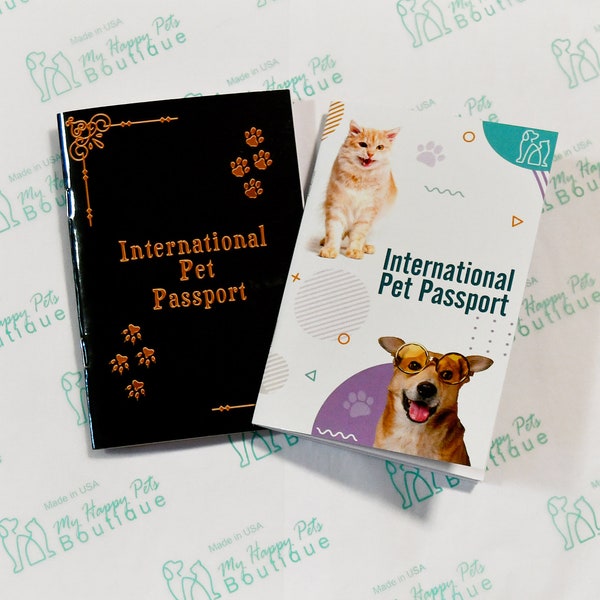 Passeport international de santé pour animaux de compagnie 4 « x 6 » blanc, dossier médical pour animaux de compagnie, carnet de vaccination pour animaux de compagnie, passeport pour animaux de compagnie, document de voyage pour animaux de compagnie.