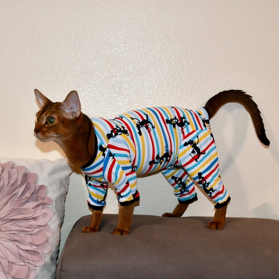 XXS XXL Pajama for Cat Slim Cat Pajama Comfortable Pet Clothing